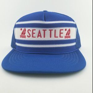 Vintage blue Seattle snapback cap